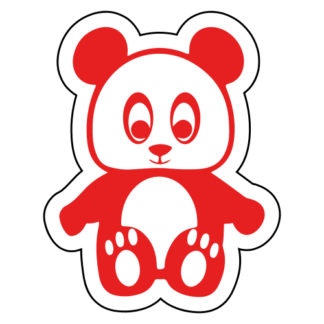 Hugging Panda Sticker (Red)
